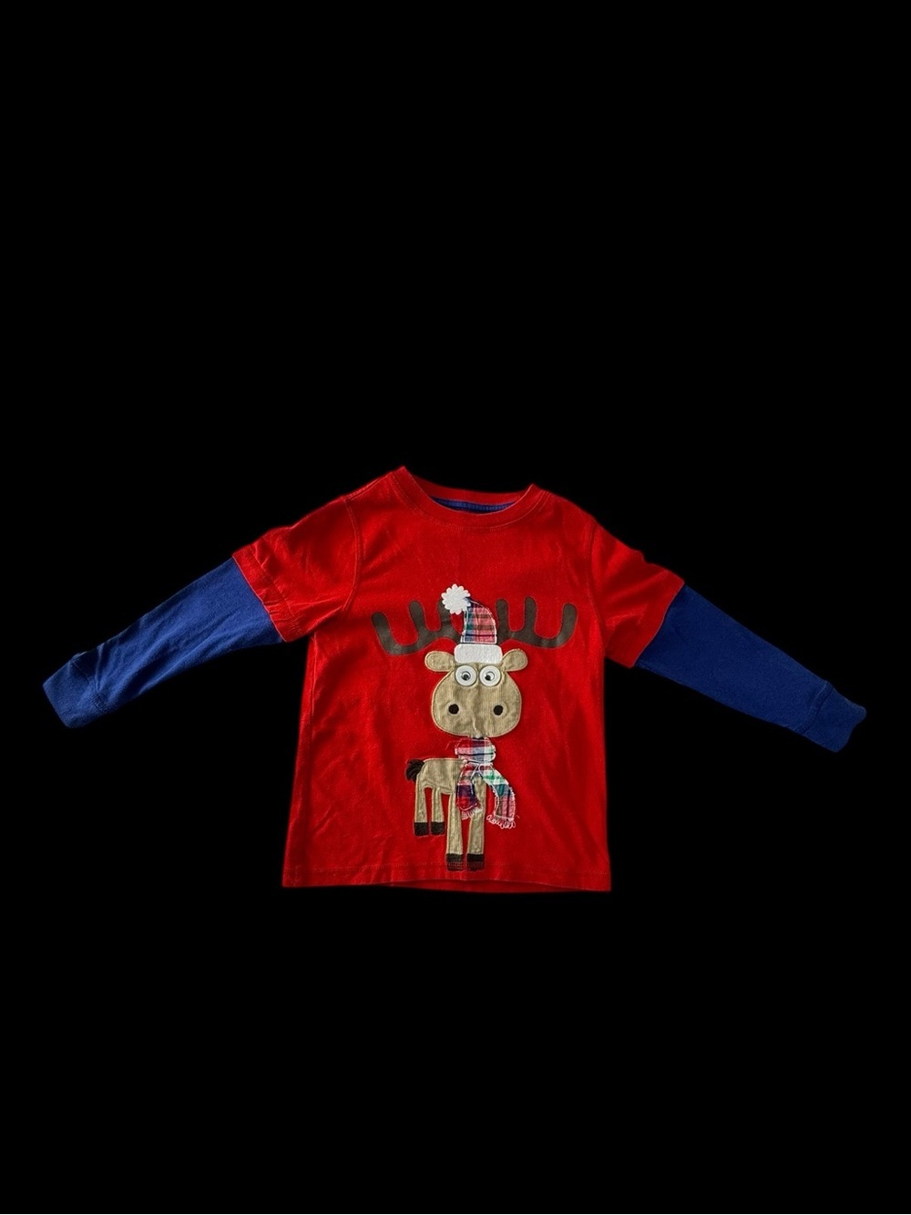 Kids Long-Sleeve Red Moose Graphic Shirt jkhaki